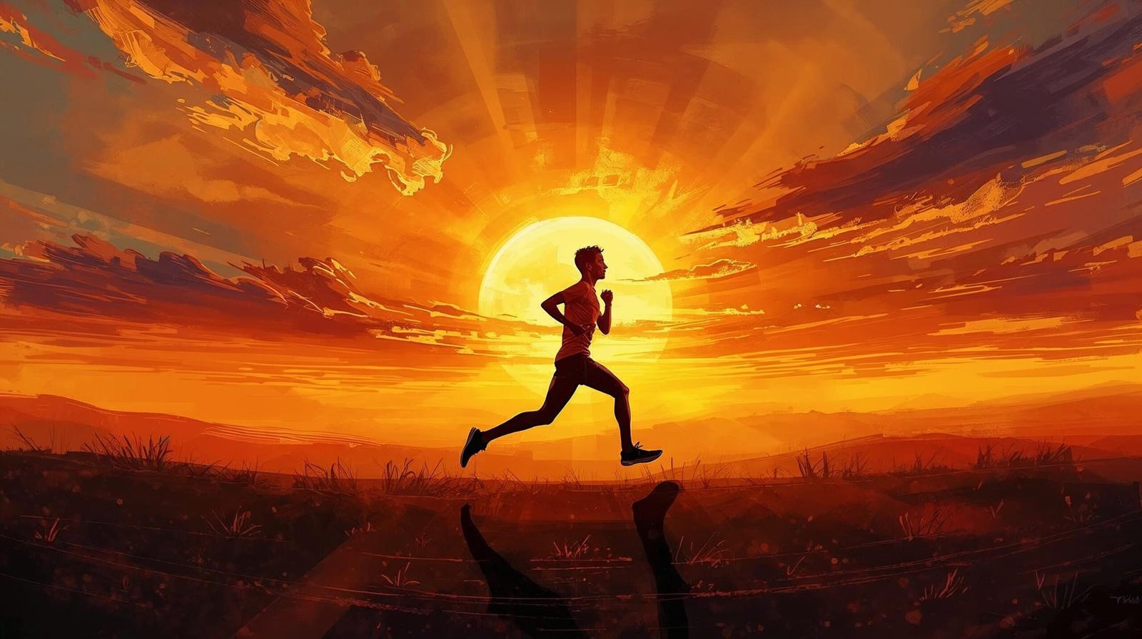 Born to Run Book Summary inspiring sunset runner artwork