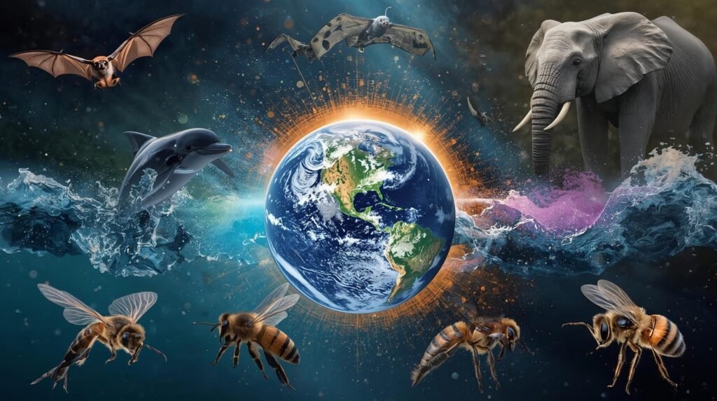 An Immense World Summary featured image showing diverse animal senses across Earth
