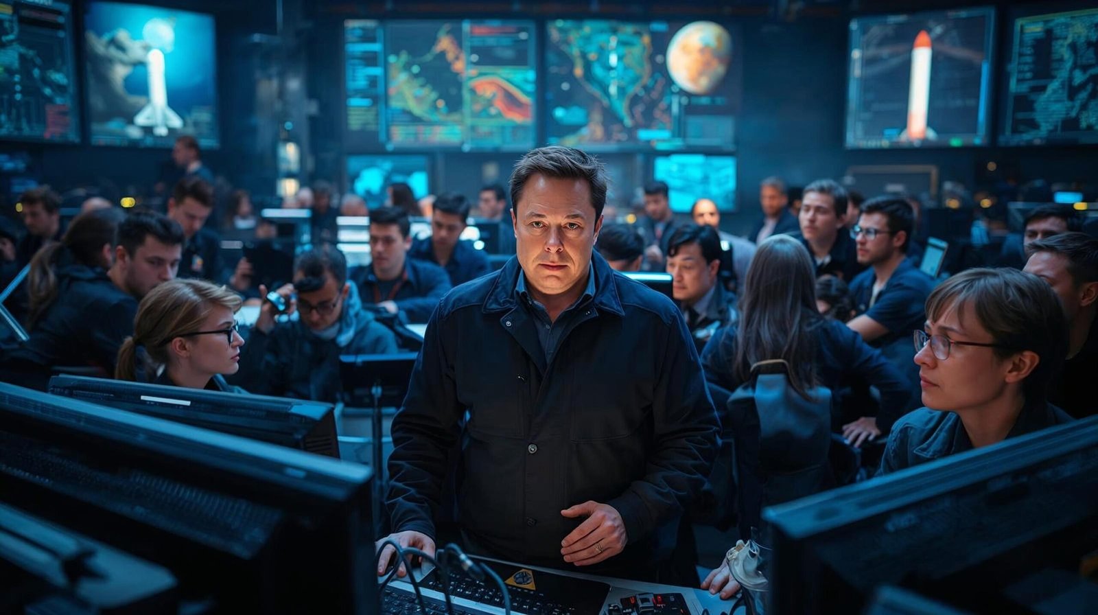 elon musk book summary showing Elon Musk leading innovation at SpaceX