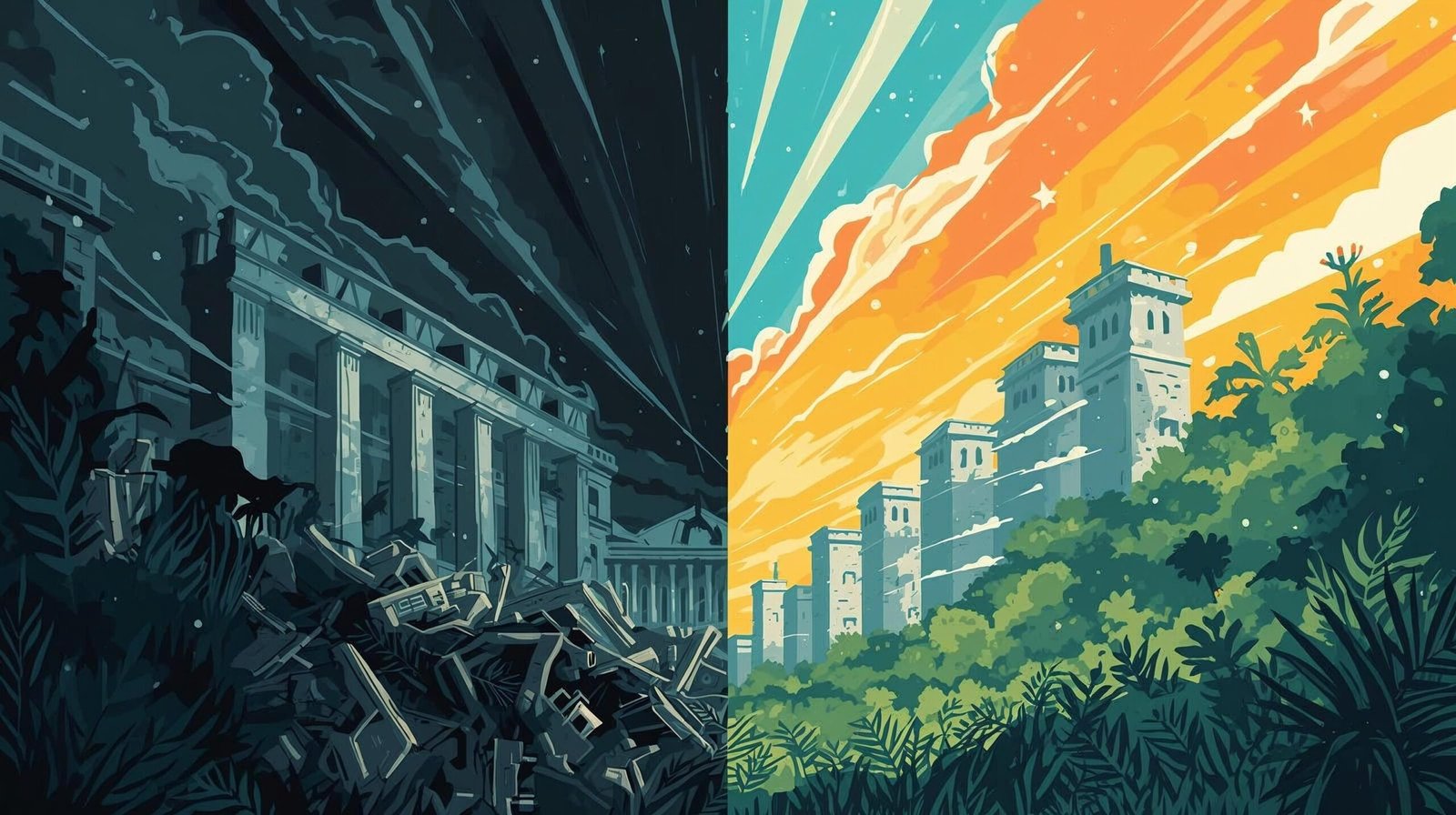 The Soul of America Summary artwork visualising America’s struggle between hope and fear