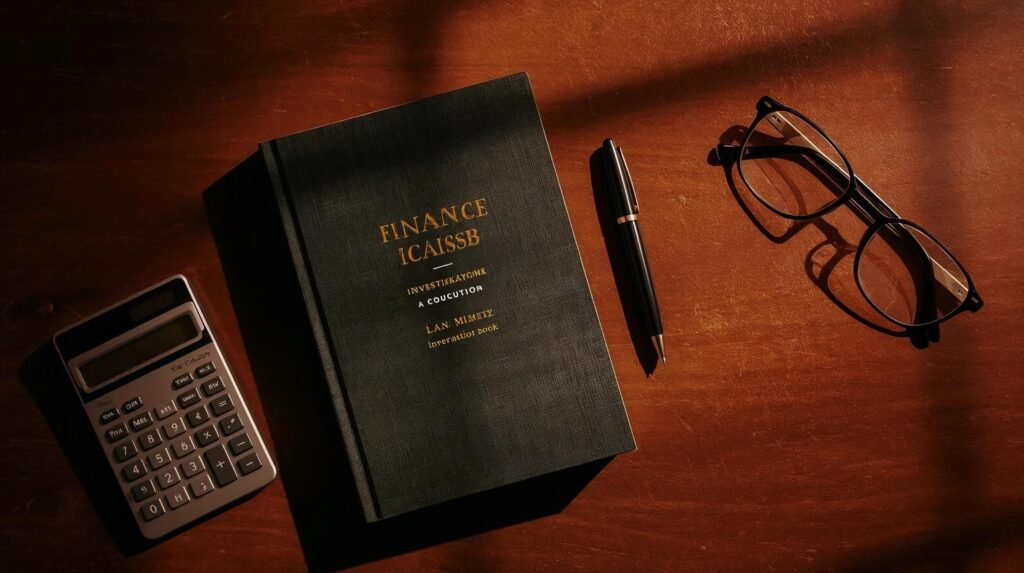 The Only Investment Guide featured image showing a classic investment book with financial tools on a desk