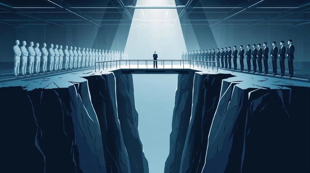 Crossing the Chasm Summary showing a bridge between early adopters and mainstream market