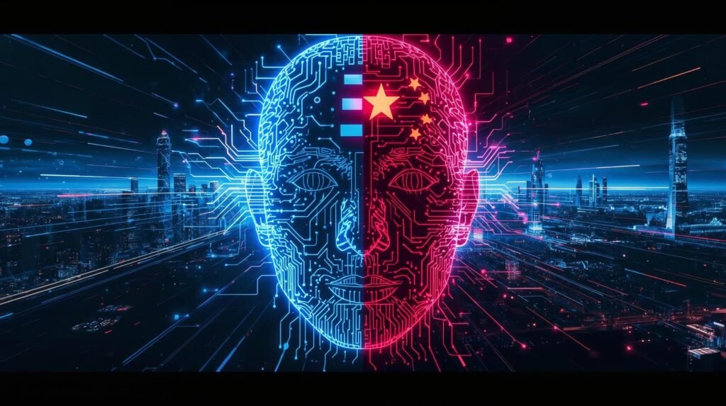 AI Superpowers Summary illustrating the global artificial intelligence power struggle between China and the United States