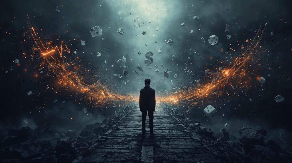 Fooled by Randomness conceptual illustration showing chance and illusion of control