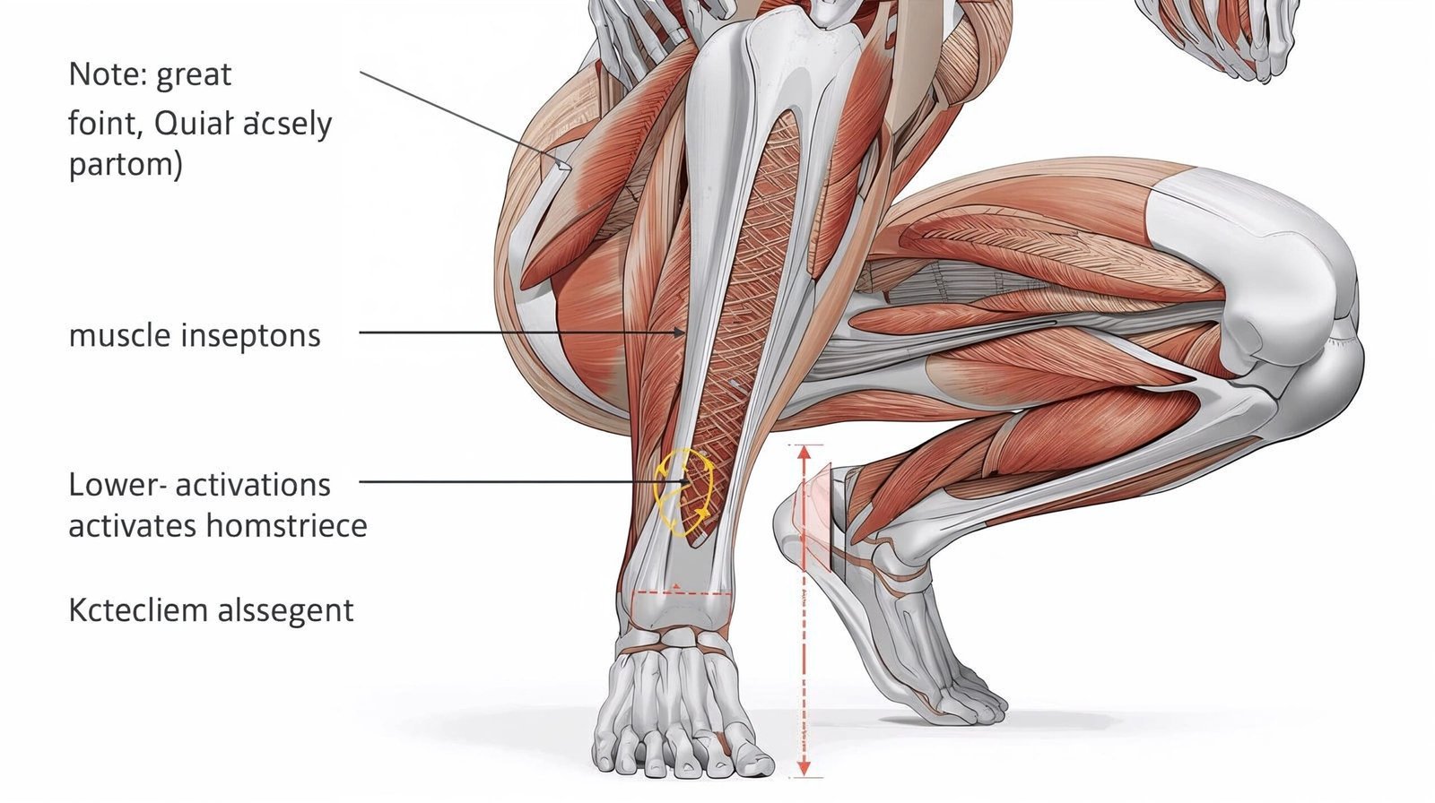 strength training anatomy book demonstrating lower body mechanics during squats