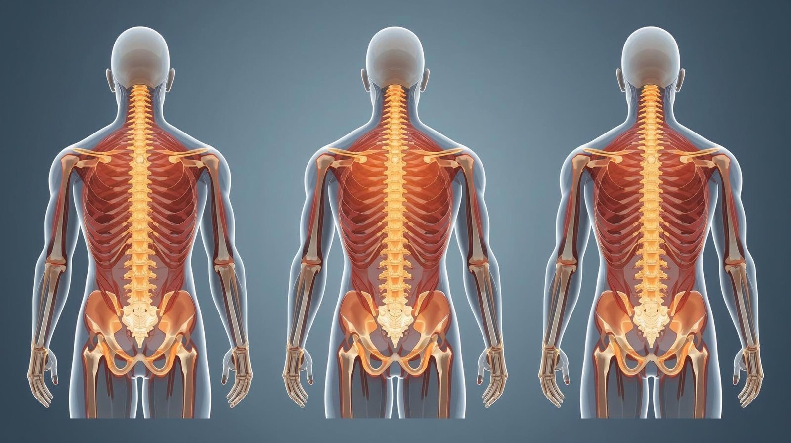 deskbound anatomy diagram showing spinal and muscular stress from sitting