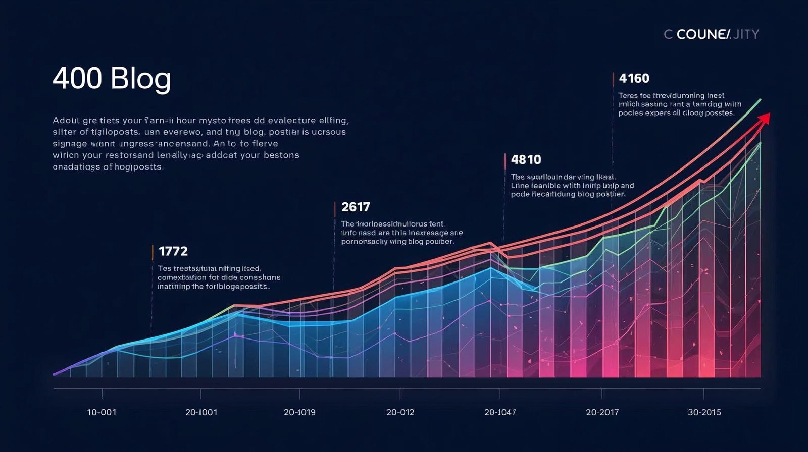 400th Blog Journey growth chart showing progress of 400 blog posts