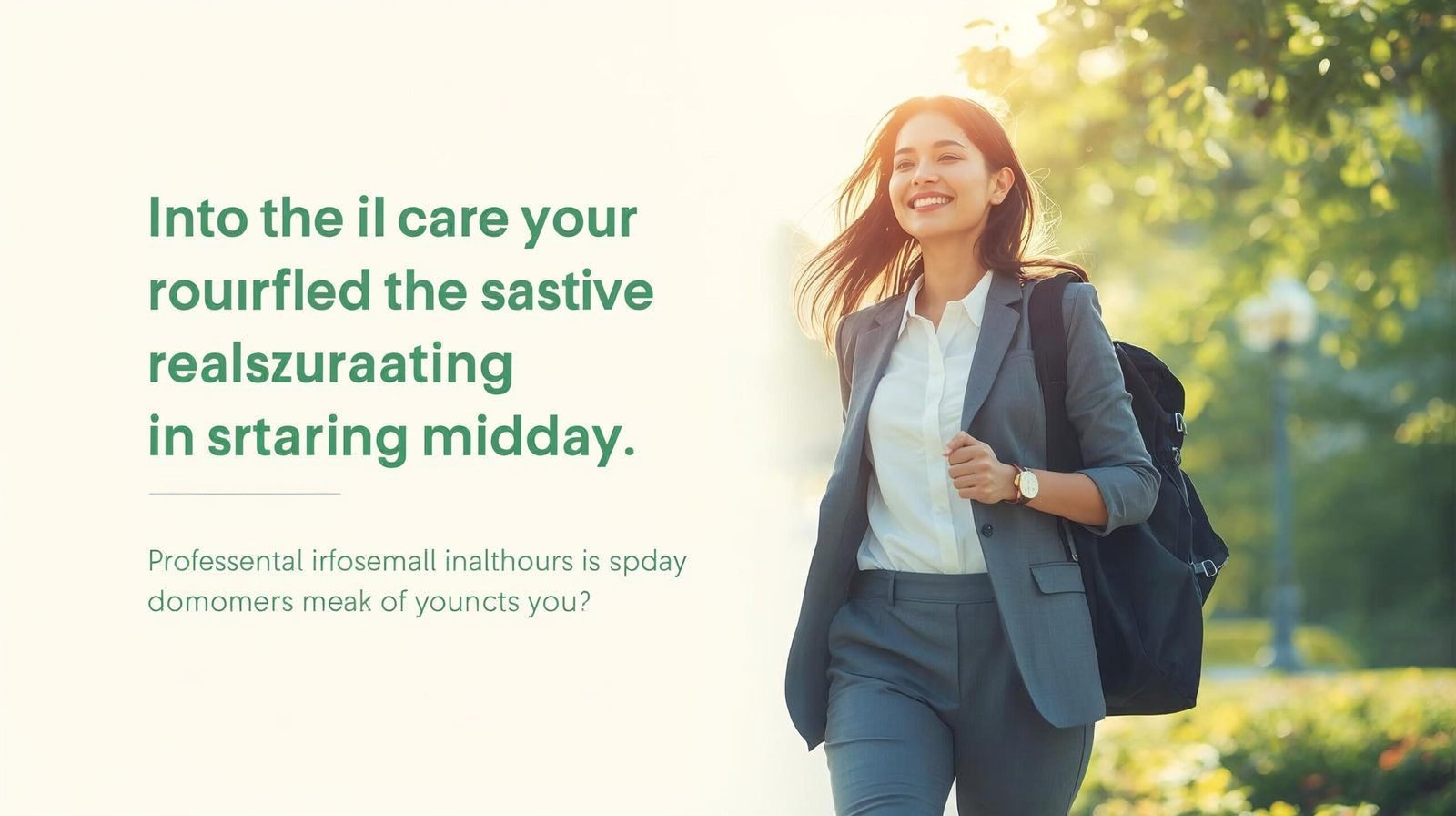 deskbound professional walking outdoors to relieve sedentary strain