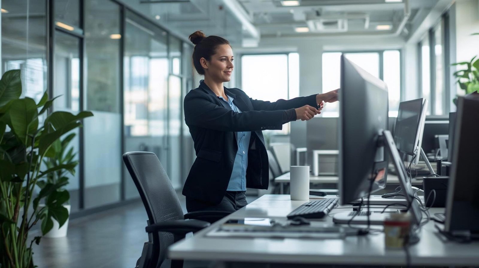 Stretching Book demonstrating workplace stretching for desk workers